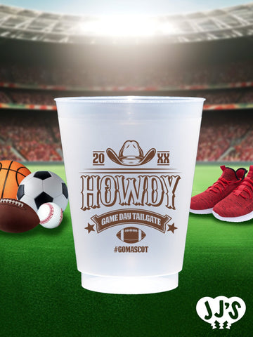 Howdy Gameday Custom Tailgate Party Frosted Cups - JJ's Party House