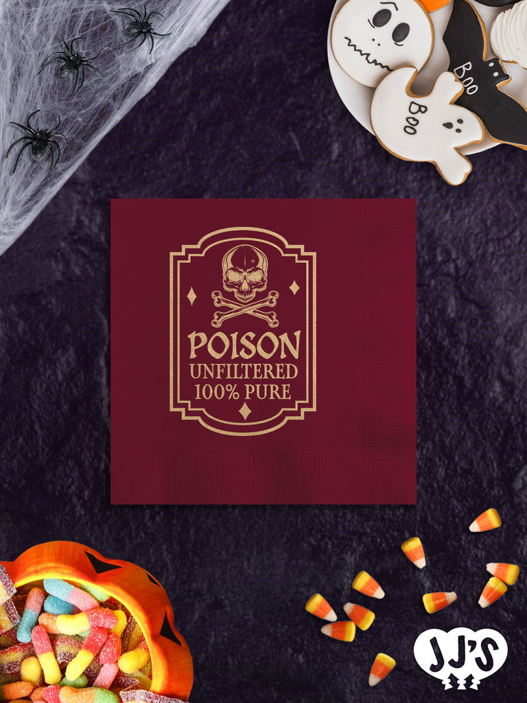 Poison Unfiltered Personalized Halloween Napkins