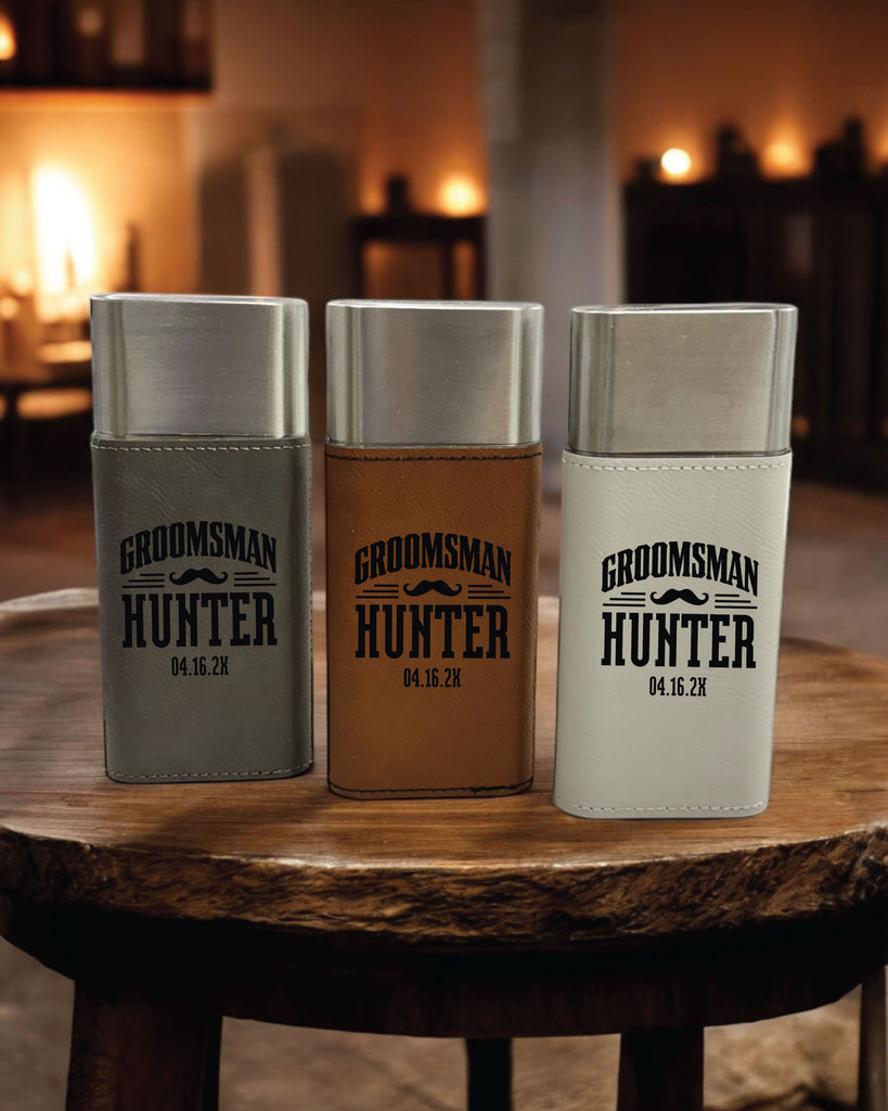 Personalized Cigar Leather Cases: Groomsman Gift- The Hunter Design