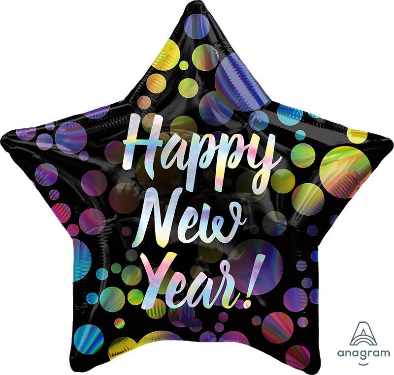Iridescent New Year Bubbles Mylar Balloon 18" - JJ's Party House: Birthday, Balloons & Custom Party Favors