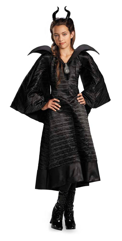 Girls Maleficent Christening Black Costume Gown