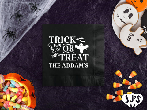 Trick or Treat Personalized Halloween Napkins