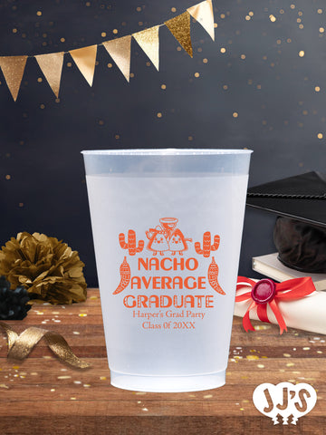Nacho Average Grad Party Personalized Graduation Frosted Cups