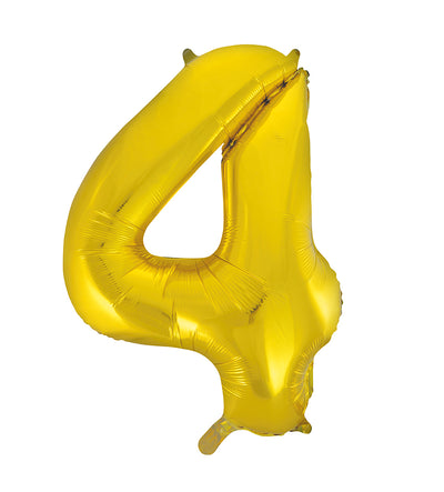 Jumbo Gold Number 4 Balloon 34"