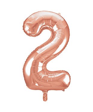 Jumbo Rose Gold Number 2 Balloon 34" - JJ's Party House: Custom Party Favors, Napkins & Cups
