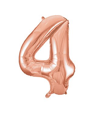 Jumbo Rose Gold Number 4 Balloon 34" - JJ's Party House: Custom Party Favors, Napkins & Cups