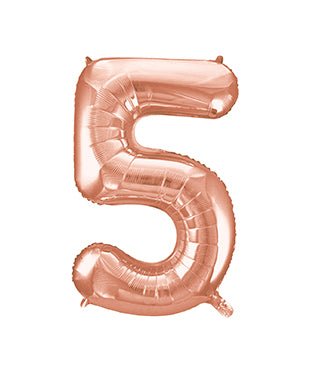 Jumbo Rose Gold Number 5 Balloon 34" - JJ's Party House: Custom Party Favors, Napkins & Cups