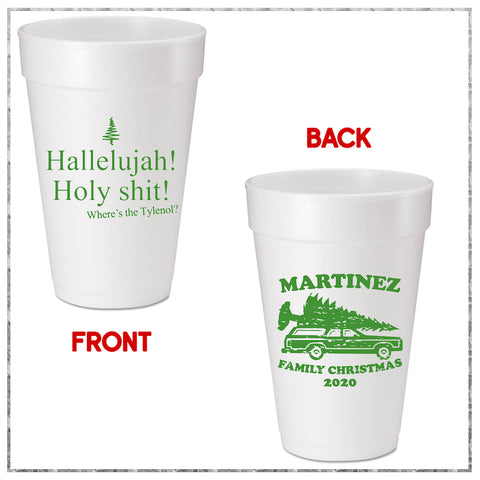 Christmas Family Vacation Custom Printed Foam Cups