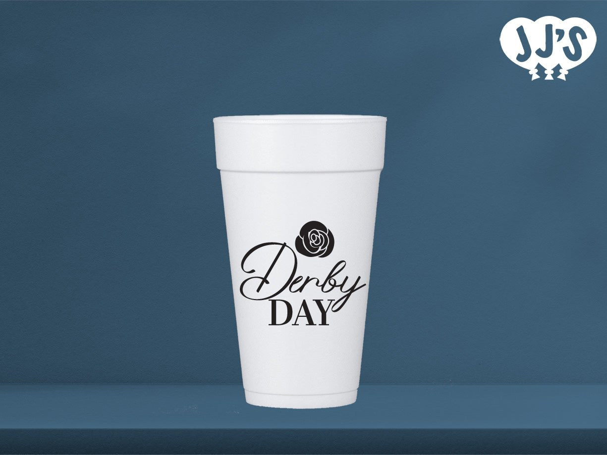 Kentucky Derby Party Cups: Derby Day Rose Custom Foam Cups - JJ's Party House: Custom Party Favors, Napkins & Cups