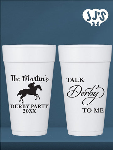 Kentucky Derby Party Cups: Talk Derby to Me Custom Foam Cups - JJ's Party House: Custom Party Favors, Napkins & Cups