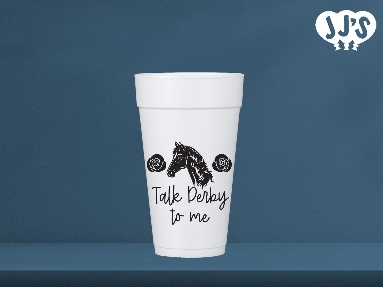 Kentucky Derby Party Cups: Talk Derby to Me Roses Custom Foam Cups - JJ's Party House: Custom Party Favors, Napkins & Cups