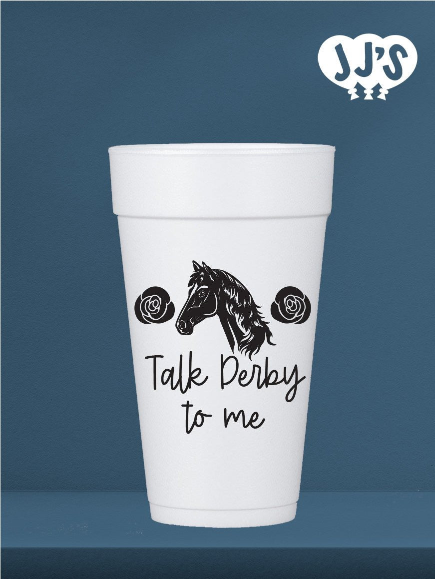 Kentucky Derby Party Cups: Talk Derby to Me Roses Custom Foam Cups - JJ's Party House: Custom Party Favors, Napkins & Cups