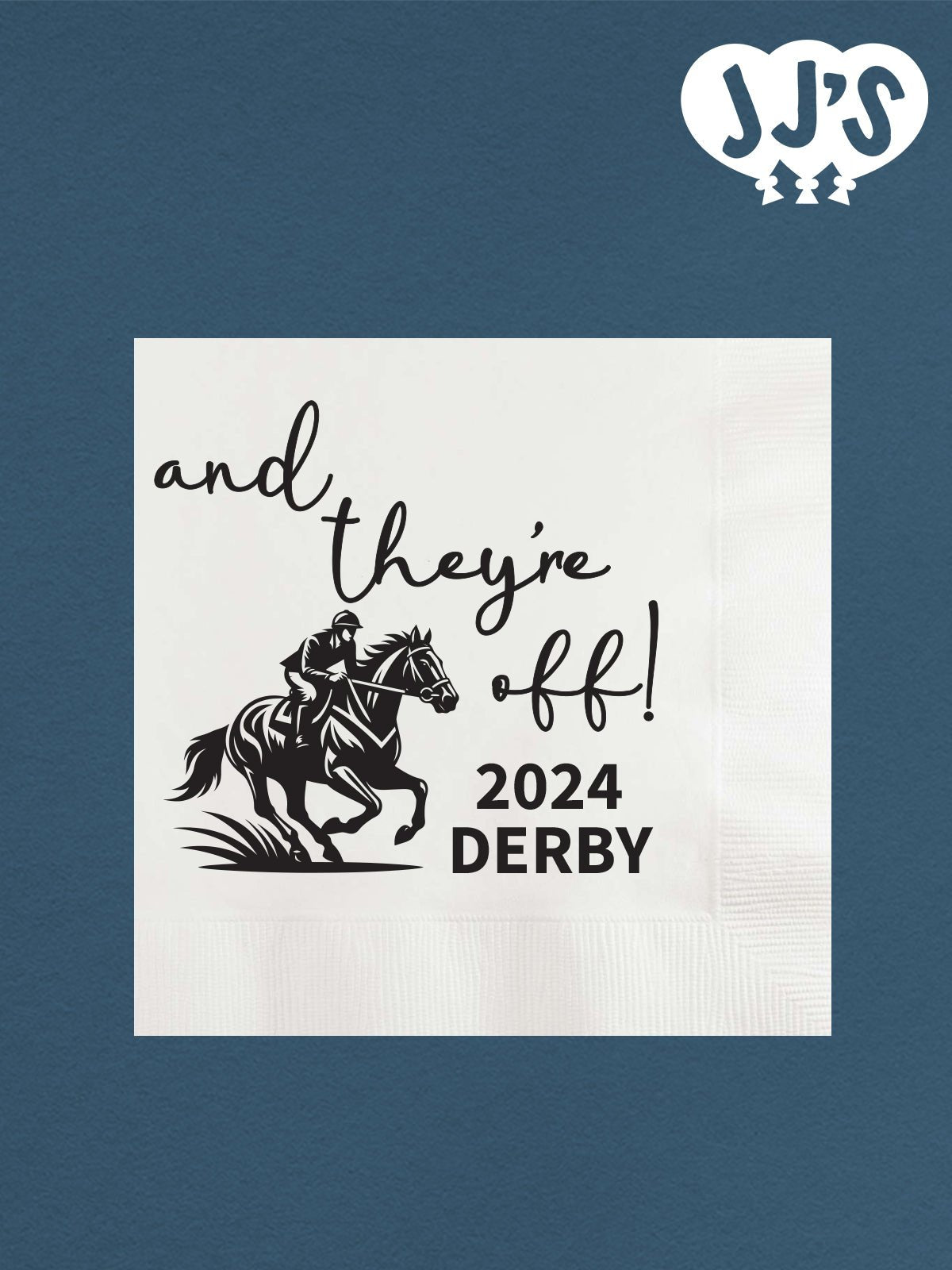 Kentucky Derby Party Custom Napkins: And They're Off 2024 Derby Custom Napkins - JJ's Party House: Custom Party Favors, Napkins & Cups