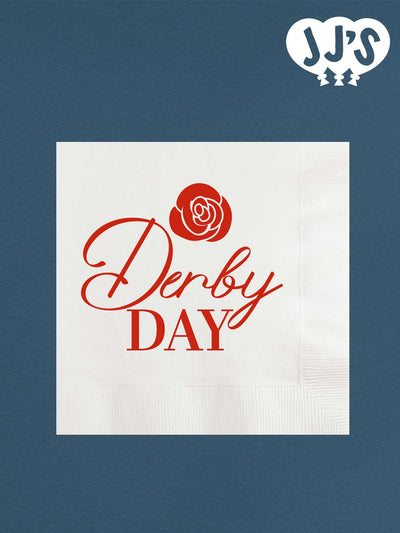 Kentucky Derby Party Custom Napkins: Derby Day Rose Custom Napkins - JJ's Party House: Custom Party Favors, Napkins & Cups