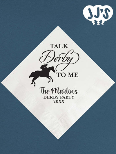 Kentucky Derby Party Custom Napkins: Talk Derby to Me Custom Napkins - JJ's Party House: Custom Party Favors, Napkins & Cups