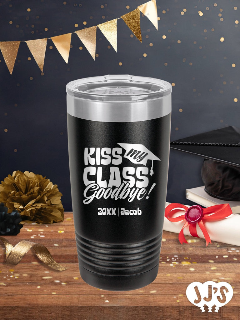 Kiss My Class Goodbye Cap Graduation Personalized Tumbler - JJ's Party House: Birthday,Balloons,Favors,Gifts
