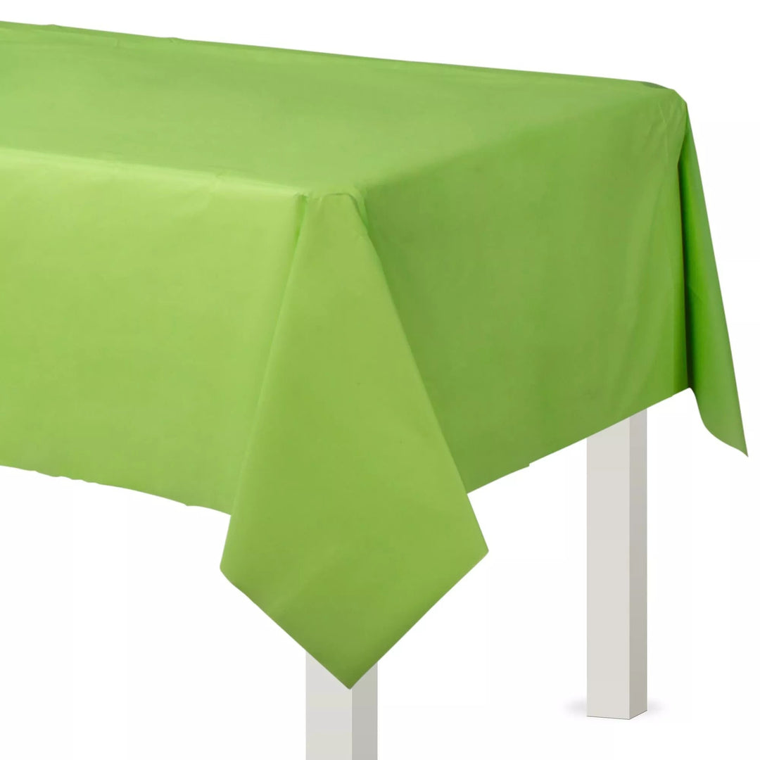 Kiwi Green Plastic Table Cover Rectangle 58'' X 108'' - JJ's Party House: Birthday, Balloons & Custom Party Favors