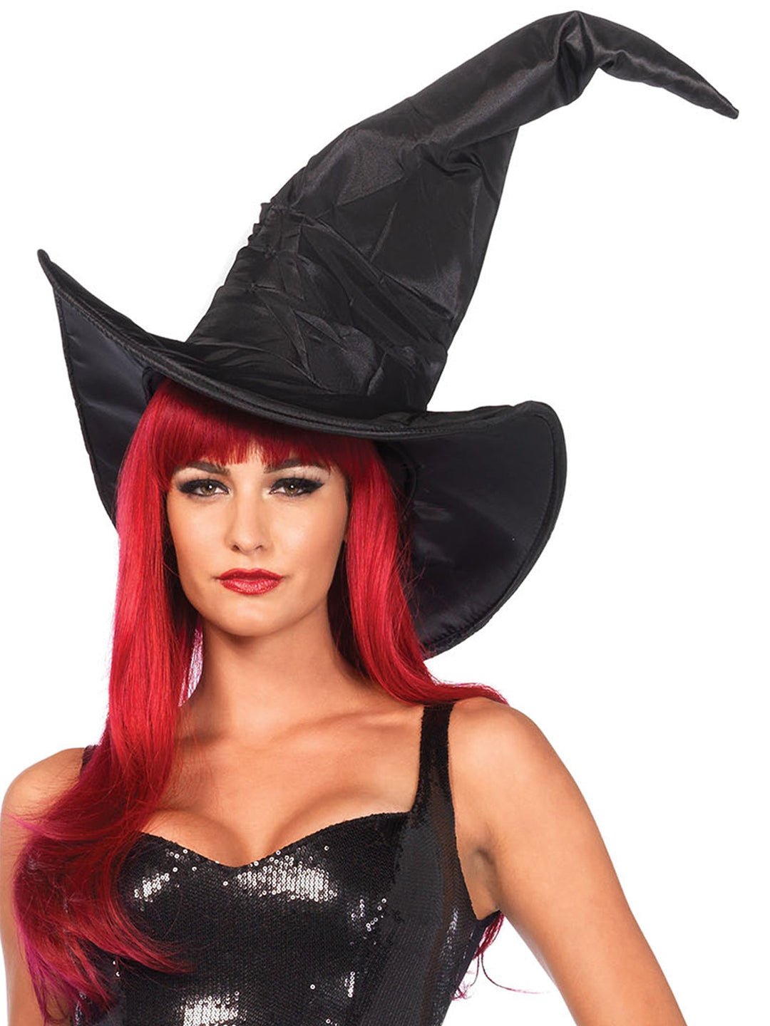 Large Ruched Black Witch's Hat - JJ's Party House