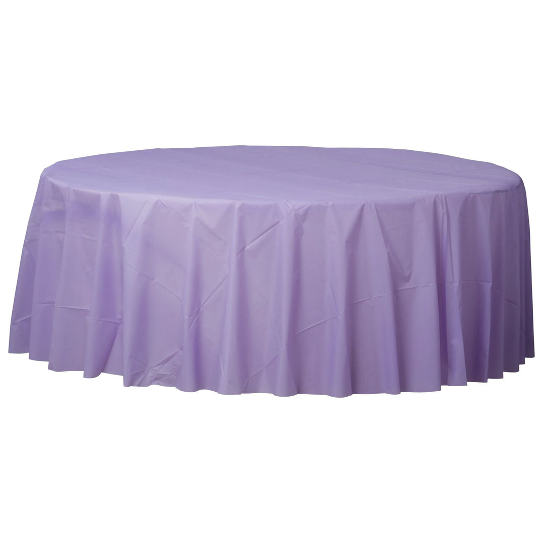 Lavender 84" Round Plastic Table Cover - JJ's Party House: Birthday, Balloons & Custom Party Favors