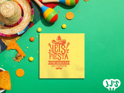 Let's Fiesta Custom Napkins - JJ's Party House: Custom Party Favors, Napkins & Cups