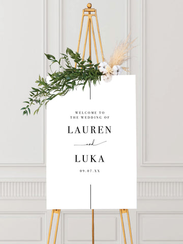 Inline Modern Minimal Wedding Welcome Sign