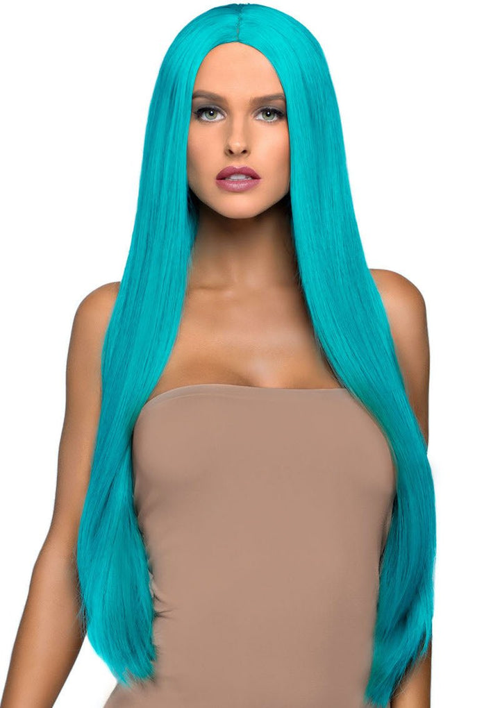 Long Straight Center Part Blacklight Wig - JJ's Party House: Birthday, Balloons & Custom Party Favors