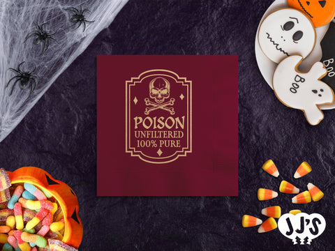 Poison Unfiltered Personalized Halloween Napkins