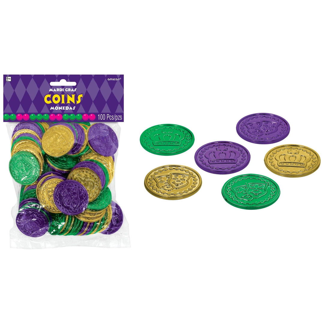 Mardi Gras Coins 100ct - JJ's Party House: Birthday,Balloons,Favors,Gifts