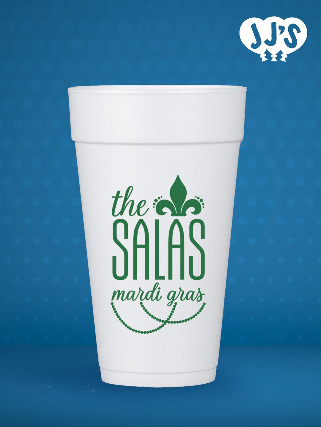 Mardi Gras Party Personalized Styrofoam Cups - JJ's Party House: Birthday,Balloons,Favors,Gifts