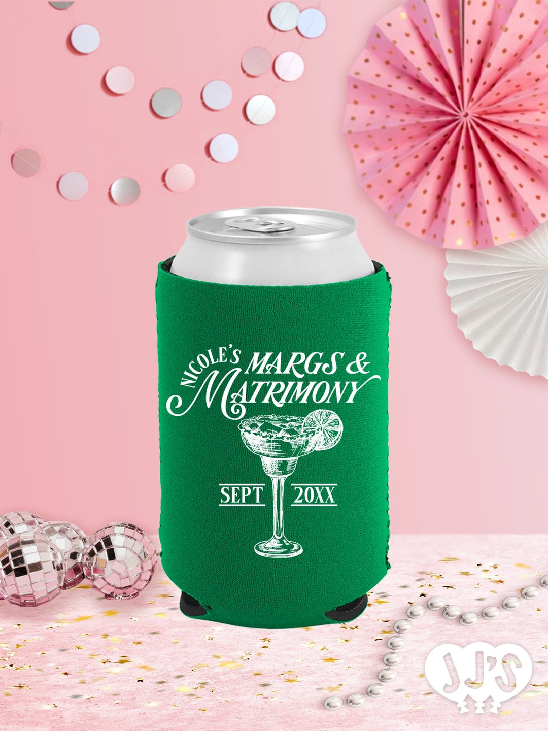 Margs and Matrimony Classic Custom Can Coolers - JJ's Party House: Custom Party Favors, Napkins & Cups