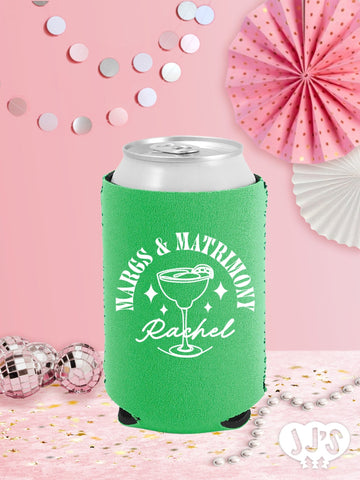 Margs and Matrimony Retro Vibes Custom Can Coolers - JJ's Party House: Custom Party Favors, Napkins & Cups