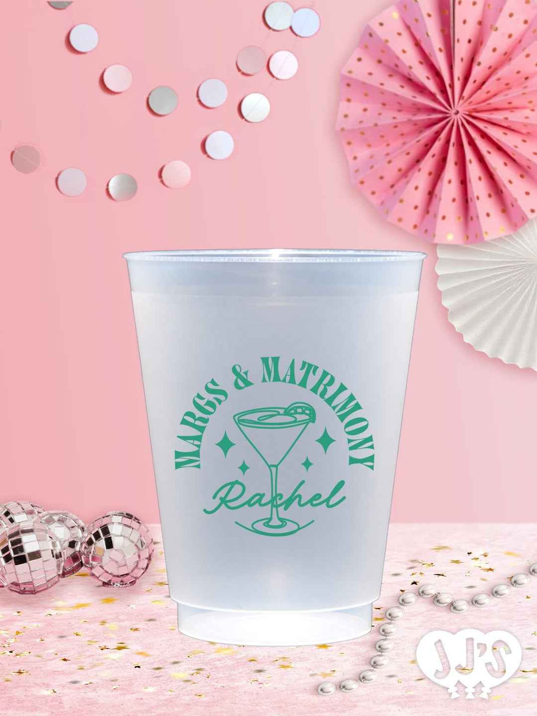 Margs and Matrimony Retro Vibes Custom Frosted Cups - JJ's Party House: Custom Party Favors, Napkins & Cups