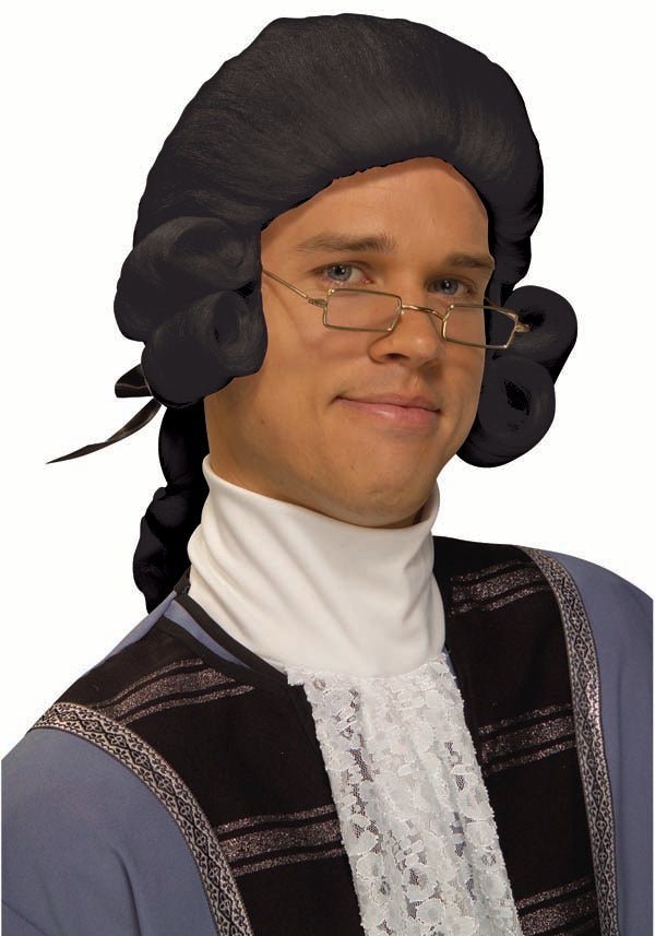 Men's Colonial Black Wig - JJ's Party House