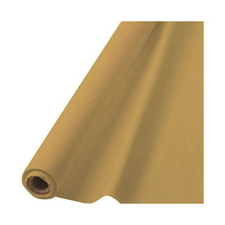 Metallic Gold Plastic Table Cover Roll 40" x 150' - JJ's Party House