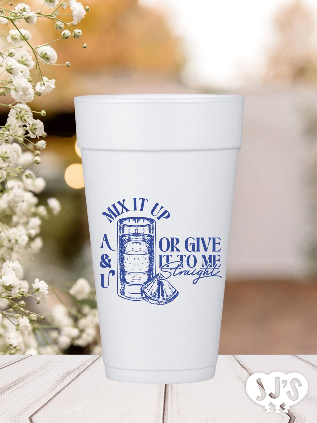 Boozin, Printed Styrofoam Party Cups, shops Floral Wedding, Country Wedding, Foam Cups (546)