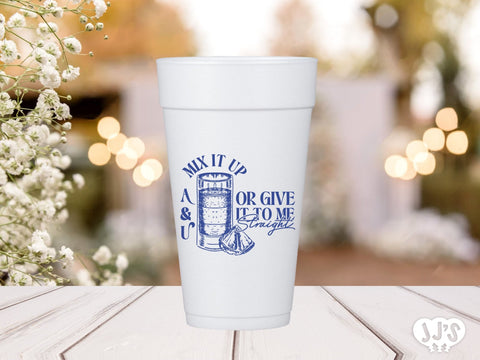 Mexican Love Birds Wedding - Give It To Me Straight Custom Foam Cups - JJ's Party House: Custom Party Favors, Napkins & Cups