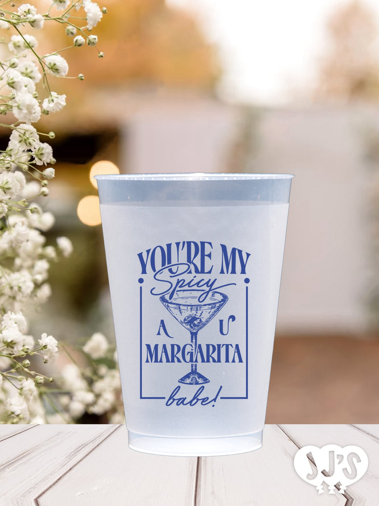 Mexican Love Birds Wedding - You're My Spicy Margarita Custom Frosted Cups - JJ's Party House: Custom Party Favors, Napkins & Cups