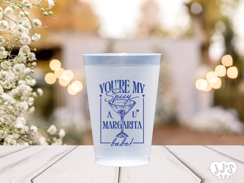 Mexican Love Birds Wedding - You're My Spicy Margarita Custom Frosted Cups - JJ's Party House: Custom Party Favors, Napkins & Cups
