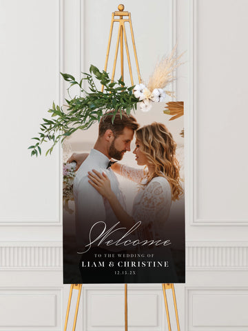 Color Portrait Wedding Welcome Sign