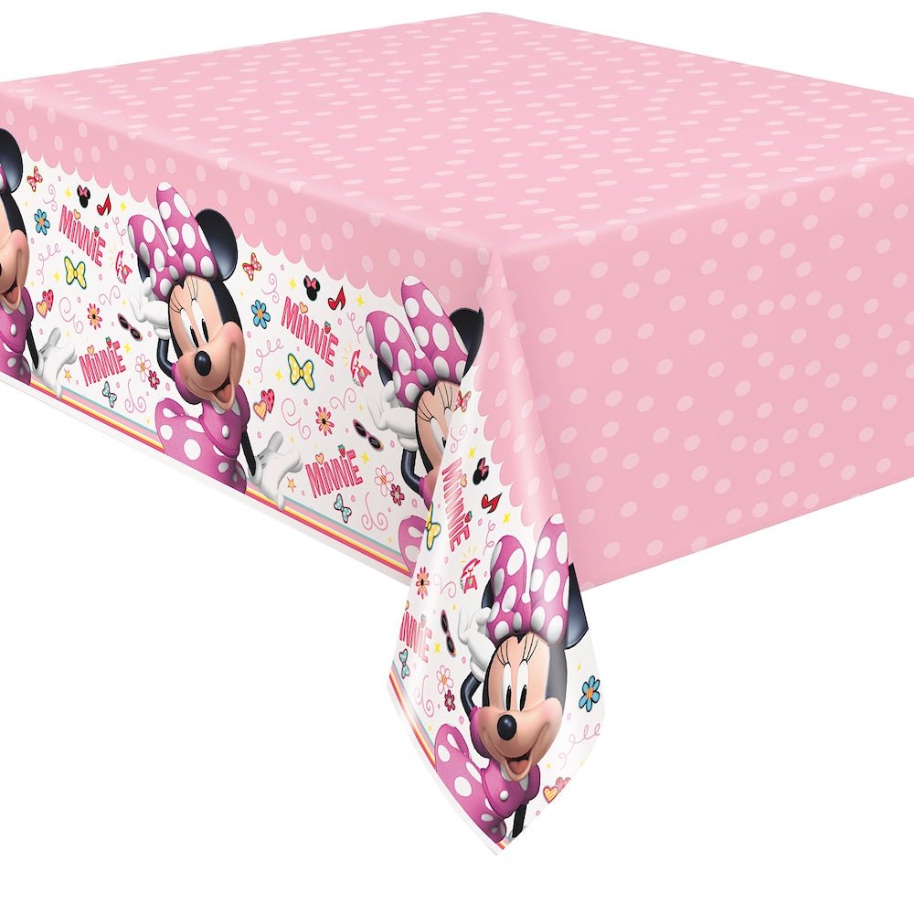 Minnie Plastic Table Cover 54"X84" - JJ's Party House McAllen, TX
