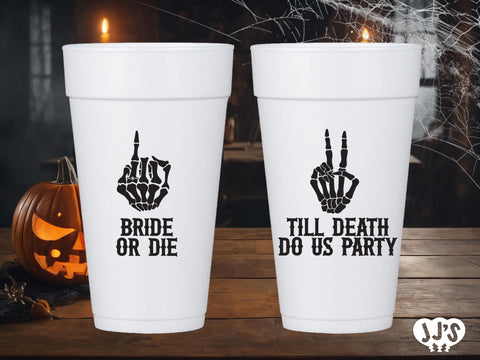 Till Death Do Us Party Halloween Personalized Styrofoam Cups