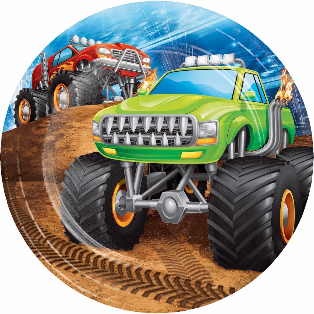 Monster Truck Rally 7" Dessert Plates 8ct - JJ's Party House