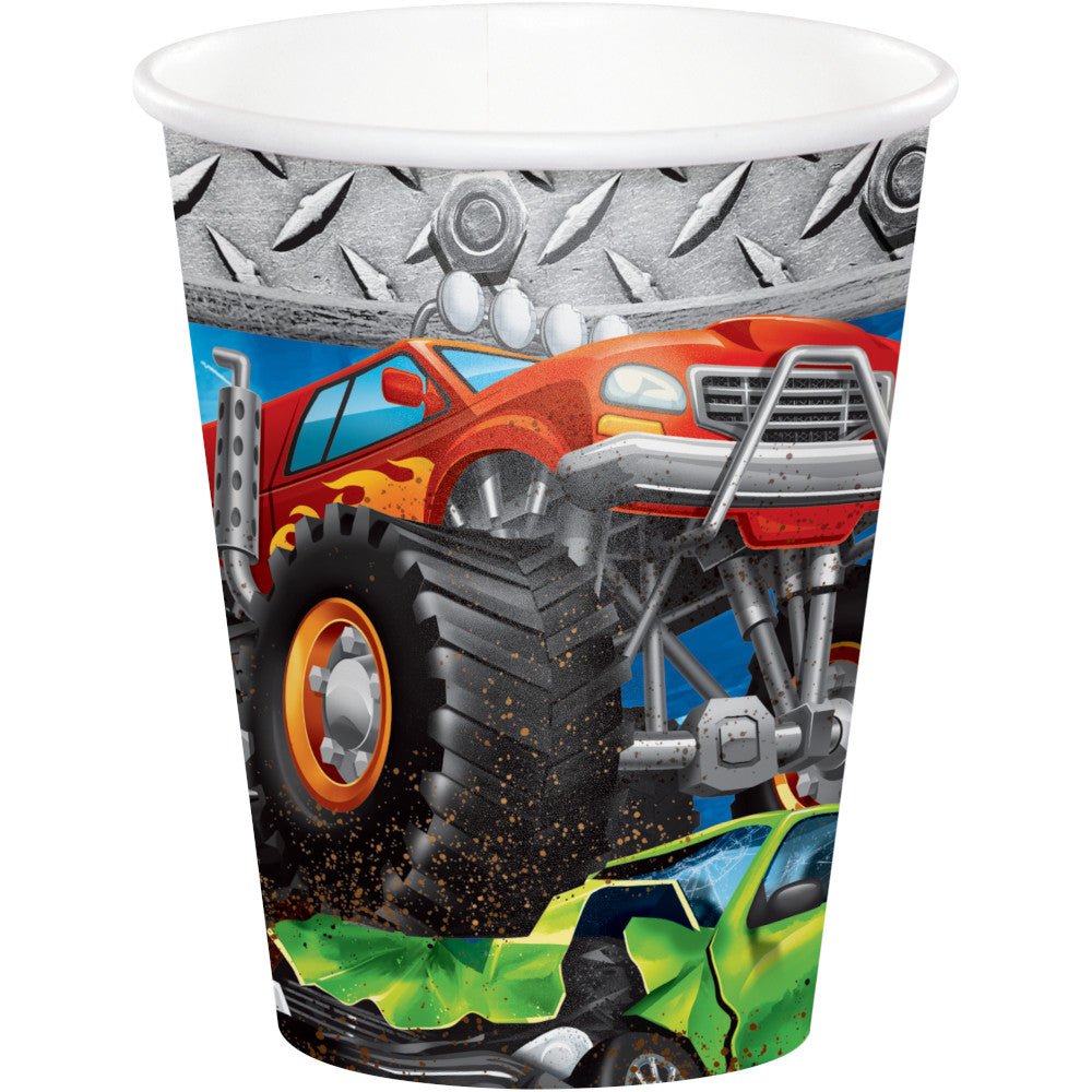 Monster Truck Rally 9oz Cups, 8ct - JJ's Party House