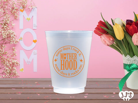 Motherhood Rock It Rock Me Custom Frosted Cups - JJ's Party House: Custom Party Favors, Napkins & Cups