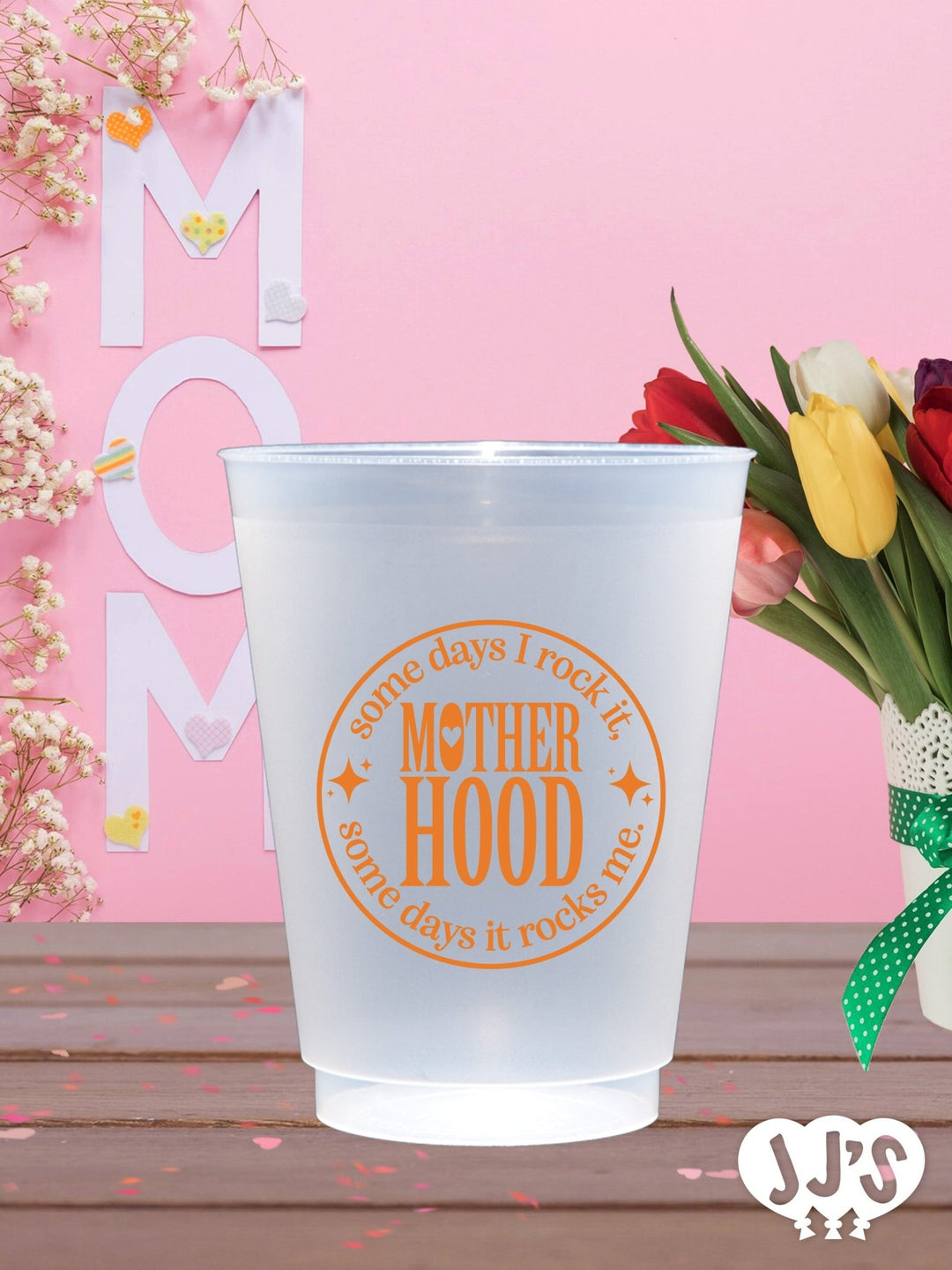 Motherhood Rock It Rock Me Custom Frosted Cups - JJ's Party House: Custom Party Favors, Napkins & Cups