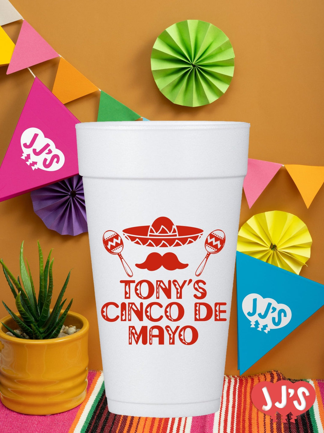 Mr. Cinco de Mayo Fiesta Custom Foam Cups - JJ's Party House: Custom Party Favors, Napkins & Cups