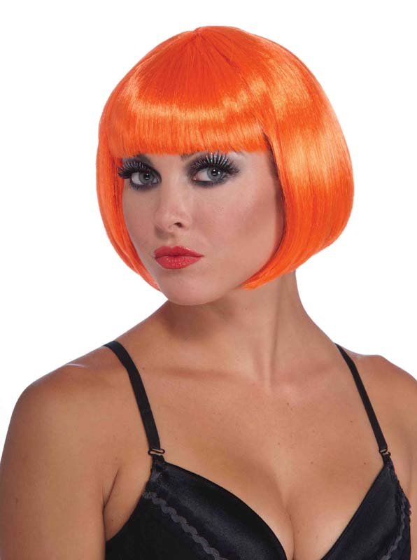Neon Orange Bob Wig - JJ's Party House