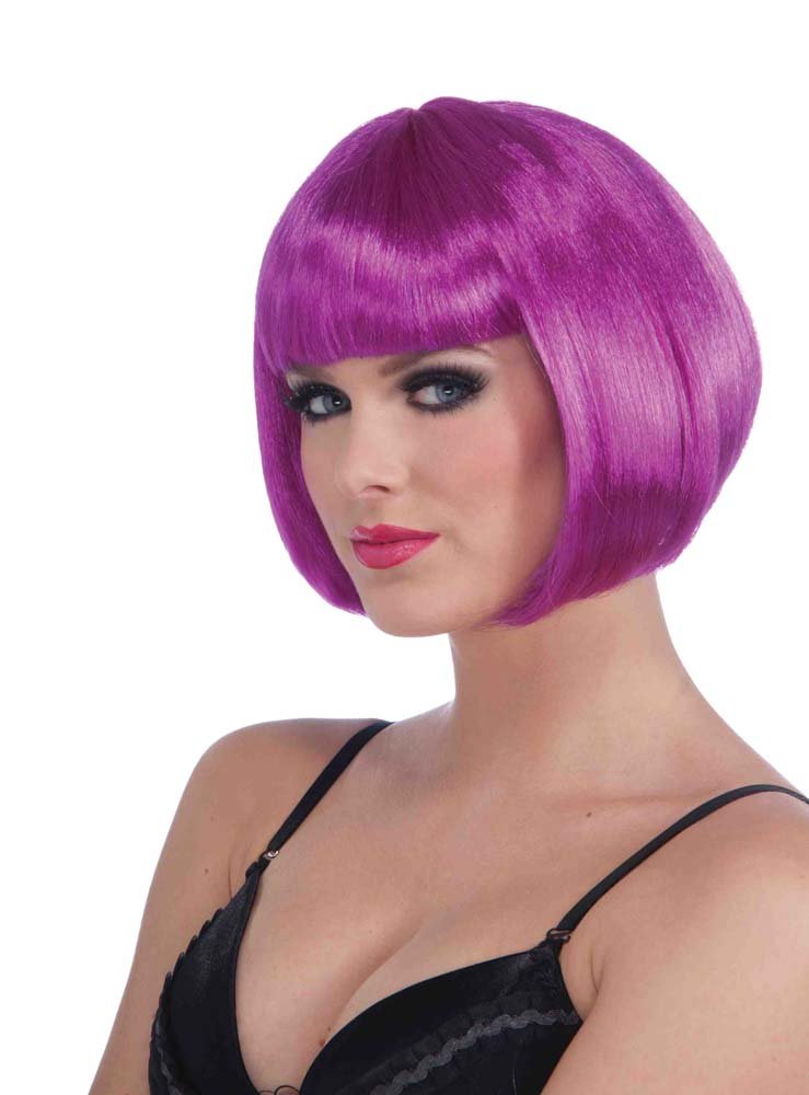 Neon Purple Bob Wig - JJ's Party House