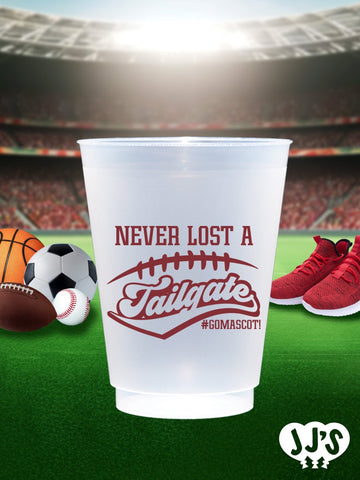 Never Lost A Tailgate Custom Frosted Cups - JJ's Party House