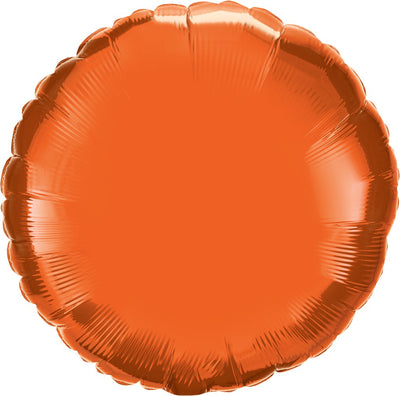 Orange Round Mylar Balloon